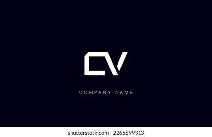 Monograma del logotipo de las letras abstractas CV