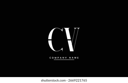 CV, VC Cartas abstratas Monograma de logotipo