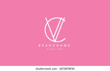 CV VC Alphabet initial Letter Monogram Icon Logo vector illustration