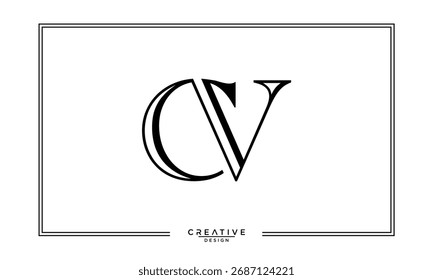 CV, VC, C, V, Letras abstratas Monograma de logotipo