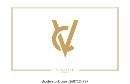 CV, VC, C, V, Letras abstratas Monograma de logotipo