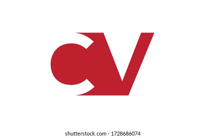 CV or VC Letter Initial Logo Design, Vector Template