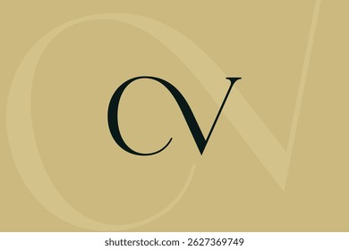 CV ou VC letra logotipo ícone. Monograma de iniciais de luxo estilo clássico.