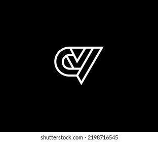 CV, VC, V initial letter logo design template vector