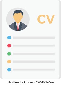 cv vector colour flat icon