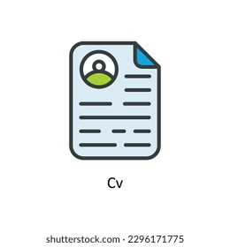 Cv Vector  Fill outline Icons. Simple stock illustration stock