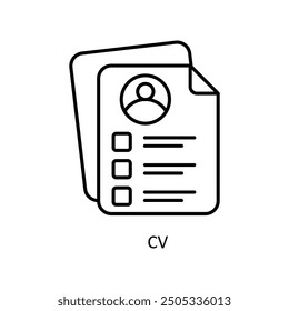 CV vector filled outline Icon Design illustration. Graphic Design Symbol on White background EPS 10 File