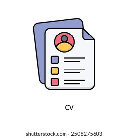 CV vector filled outline Icon Design illustration. Graphic Design Symbol on White background EPS 10 File