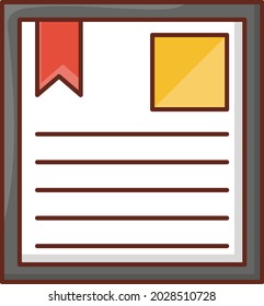 CV vector flat color icon