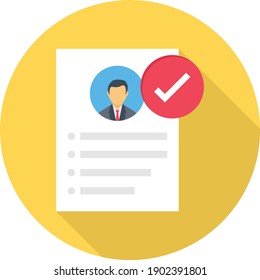 CV vector flat colour icon