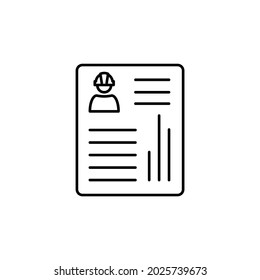 CV vector icon isolated on white background. Labor Cv icon.