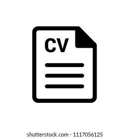 CV vector icon, resume symbol. Simple, flat design for web or mobile app