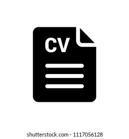 CV vector icon, resume symbol. Simple, flat design for web or mobile app