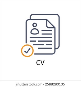 CV vector icon stock illustration
