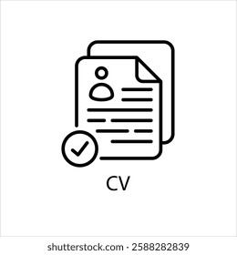 CV vector icon stock illustration