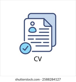 CV vector icon stock illustration