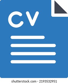 Ilustración del vector CV en un fondo transparente.Símbolos de calidad premium.Icono vector glifos para el diseño de concepto y gráfico.