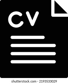 CV Vector illustration on a transparent background.Premium quality symbols.Glyphs vector icon for concept and graphic design.