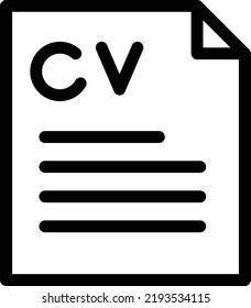 CV Vector illustration on a transparent background.Premium quality symbols.Thin line vector icon for concept and graphic design.