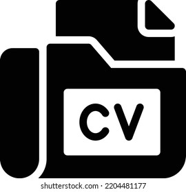 CV   Vektorgrafik auf transparentem Hintergrund. Hochwertige Symbole. Glyphen Vektorsymbole für Konzept und Grafikdesign. 
