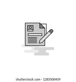 CV Web Icon. Flat Line Filled Gray Icon Vector