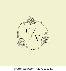 CV wedding initial logo letters in high quality professional design that will print well across any print media