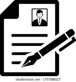CV writing, job application, resume black icon