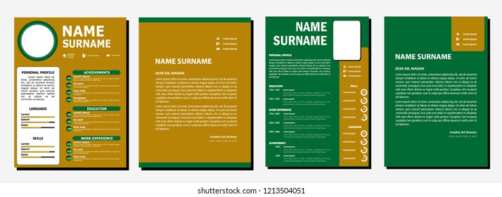 cv yellow dark color template