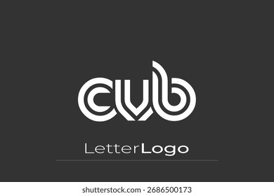 CVB Creative Unique Modern Letter Logo Design. Elegant Monogram Logo Design with Decorative Elements and Typography