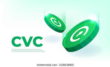 Cvc coin cryptocurrency concept banner background.