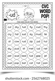 CVC Words Practice Page for Kids