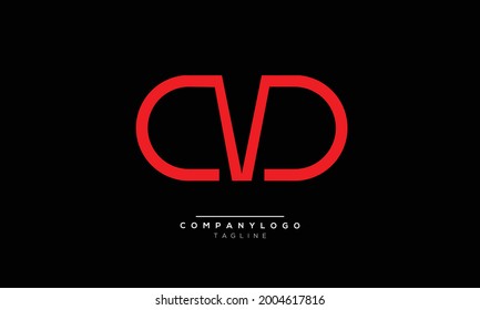 CVD initials monogram letter text alphabet logo design