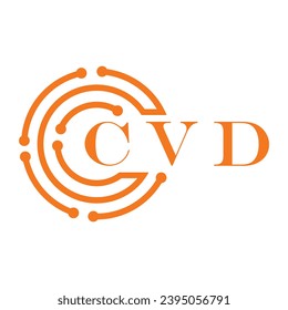 Diseño de letras CVD. Diseño del logotipo de la tecnología de letras CVD sobre fondo blanco. Diseño del logotipo de CVD Monograma para emprendedores y empresas