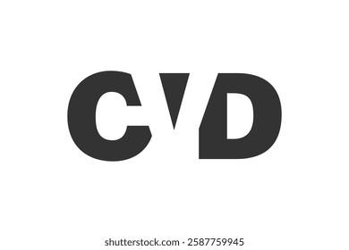 CVD logo design. Initial letter C V D bold font style for tech startups, consulting, corporate branding. Creative company name, headlines typography identity, trendy logotype. Vector illustration.