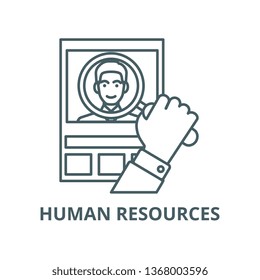 Cv,human resources,personal line icon, vector. Cv,human resources,personal outline sign, concept symbol, flat illustration