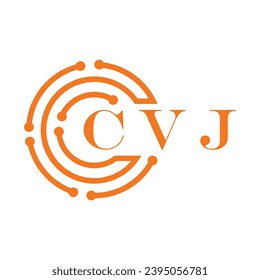 CVJ letter design. CVJ letter technology logo design on white background. CVJ Monogram logo design for entrepreneur and business