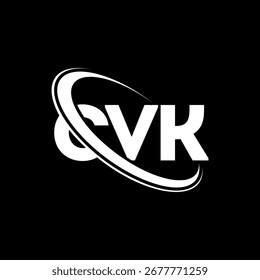 CVK logo. CVK letter. CVK letter logo design. Initials C VK logo linked with circle and uppercase monogram logo. CVK typography for technology, business and real estate brand.