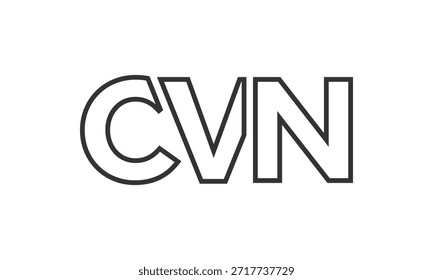 Modelo de design de logotipo CVN com texto em negrito forte e moderno. Logotipo vetorial inicial com tipografia simples e mínima. Identidade de empresa moderna ideal para a presença de marca de empresas.