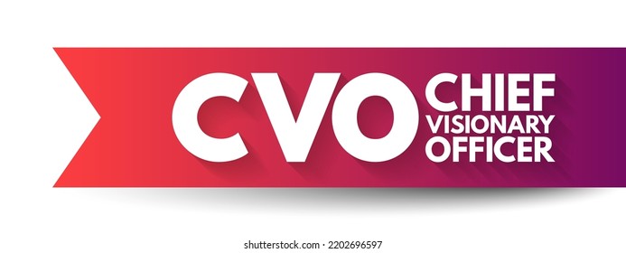 CVO - Chief Visionary Officer is an executive function in a company like CEO or COO, acronym text concept background