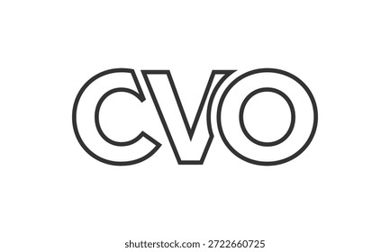 Modelo de design de logotipo CVO com texto em negrito forte e moderno. Logotipo vetorial inicial com tipografia simples e mínima. Identidade de empresa moderna ideal para a presença de marca de empresas.