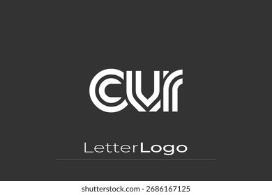 CVR kreatives einzigartiges Logo-Design mit modernem Buchstaben. Elegantes Monogramm-Logo-Design mit dekorativen Elementen und Typografie