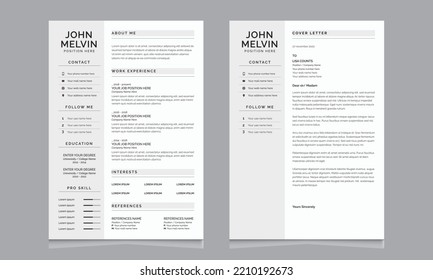 CVresume Layout professional or jobs Clean Resume Templates