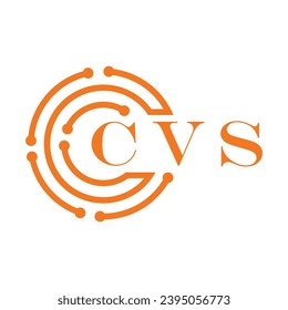 CVS letter design. CVS letter technology logo design on white background. CVS Monogram logo design for entrepreneur and business