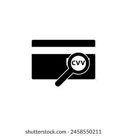 CVV-Code auf Kreditkarte flache Vektorgrafik Symbol. Einfaches durchgezogenes Symbol auf weißem Hintergrund. CVV-Code auf Kreditkarten-Zeichen-Design-Vorlage für Web und mobiles UI-Element