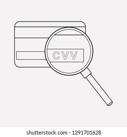 Cvv icon line element. Vector illustration of cvv icon line isolated on clean background for your web mobile app logo design.