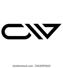 cw abstract alphabet font initial simple vector logo design