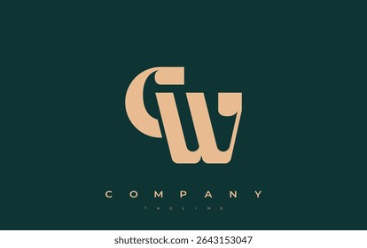 CW Abstract Geometric Logo Design. Modern and elegant logo design with simplistic typography elements, showcasing branding excellence.