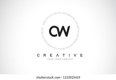 CW C W Logo Design with Black and White Creative Icon Text Letter Vector.