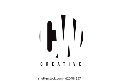 CW C W White Letter Logo Design with Circle Background Vector Illustration Template.