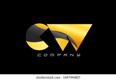 CW C W yellow black alphabet combination letter logo design suitable for a company or business